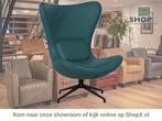 Leren draaifauteuil Soul - Toledo Turquoise (blauw) -, Bohemian, Modern, Scandinavisch, Nieuw, Ophalen of Verzenden, 75 tot 100 cm