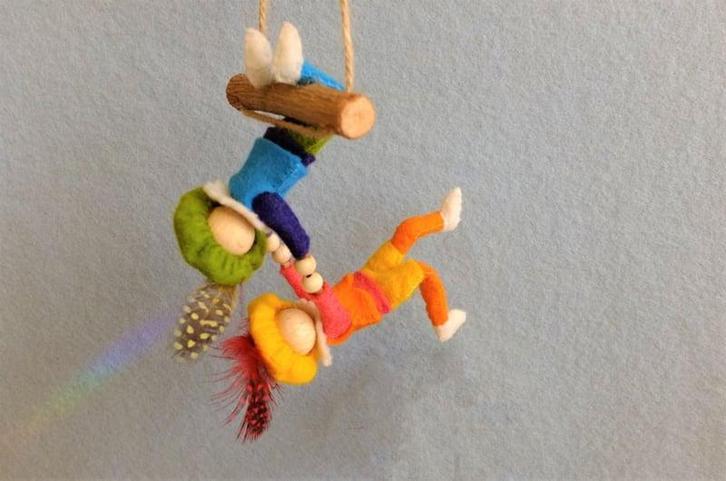 Atelier Pippilotta - DIY viltpakket - Twee acrobaten Pietjes, Kinderen en Baby's, Speelgoed | Overig