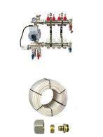 RVS 7 groeps verdeler met pomp + 500mtr / 200mtr vloerver..., Doe-het-zelf en Verbouw, Verwarming en Radiatoren, Ophalen of Verzenden