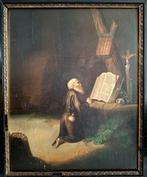 Onbekende kunstenaar - “Biddende monnik met crucifix en, Antiek en Kunst