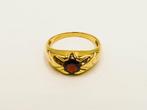 Ring - 18 karaat Geel goud Granaat, Sieraden, Tassen en Uiterlijk, Ringen, Nieuw