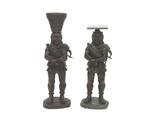 Twee bronzen Oni tempelbeelden, Japan, 20e eeuw, Brons