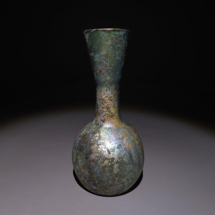 Oud-Romeins Glas Vas. 1e-2e eeuw na Christus. Hoogte 12 cm., Verzamelen, Mineralen en Fossielen