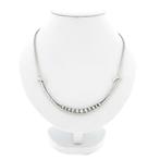 Witgouden ketting met diamant; 0,58 ct. | 42 cm, Sieraden, Tassen en Uiterlijk, Kettingen, Gebruikt, Overige kleuren, Ophalen of Verzenden