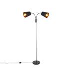 Moderne vloerlamp zwart 2-lichts - Carmen, Huis en Inrichting, Lampen | Vloerlampen, Nieuw, Overige materialen, Modern, 150 tot 200 cm