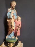 Beeld, Saint joseph met kind - 46 cm - Gips - 1940, Antiek en Kunst