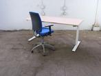 Bureau | Tweedehands | Peren blad | Wit T-poot frame | 180 c, Verzenden, Gebruikt