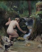 Oswald Grill (1878-1964) - At the source, Antiek en Kunst