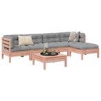 vidaXL 6-delige Loungeset met kussens massief douglas, Verzenden, Nieuw, Loungeset