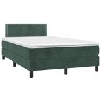 vidaXL Boxspring met matras en LED fluweel donkergroen, Huis en Inrichting, Slaapkamer | Bedden, Verzenden, Nieuw, 190 cm of minder