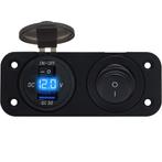 ProRide 12V USB Autolader Inbouw met Schakelaar/Voltmeter -, Verzenden, Nieuw