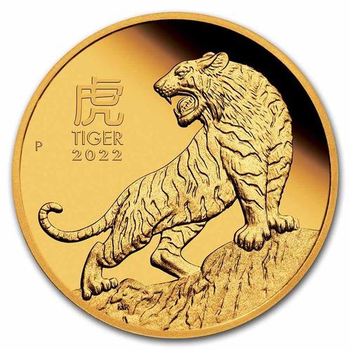 Gouden Lunar III - 1/4 oz 2022 Year of the Tiger Proof, Postzegels en Munten, Munten | Oceanië, Losse munt, Goud, Verzenden
