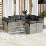vidaXL 11-delige Loungeset met kussens poly rattan, Verzenden, Nieuw, Rotan, Loungeset