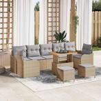 vidaXL Tuin Sofa Set 10 pcs Beige poly rattan, Verzenden, Nieuw, Rotan