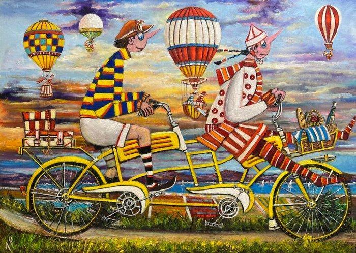 Artur Pachta - There is strength in cooperation, Antiek en Kunst, Kunst | Schilderijen | Modern