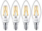 4 stuks Philips SceneSwitch LED 5W-2.5W-1W E14 filament k..., Nieuw, Ophalen of Verzenden