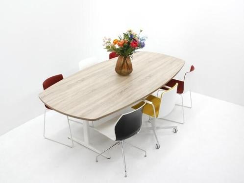 Vergaderset - tafel Deens ovaal robson eiken - 6, Huis en Inrichting, Tafels | Eettafels, Gebruikt, Ophalen of Verzenden