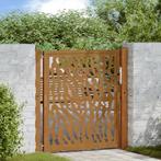 vidaXL Poort met sporenontwerp 105x105 cm weervast staal, Verzenden, Nieuw