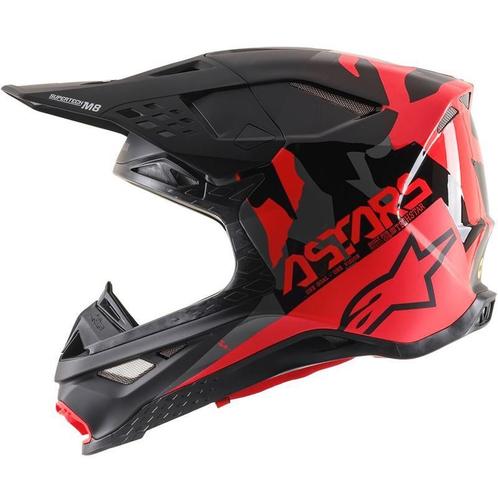 Crosshelm Alpinestars S-M8 Camo Rood | MAAT Large, Motoren, Kleding | Motorhelmen, L, Nieuw met kaartje, Overige merken, Offroadhelm
