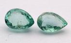 Zonder Minimumprijs - 2 pcs Blauw, Groen Smaragd - 1.41 ct -, Sieraden, Tassen en Uiterlijk, Edelstenen, Nieuw