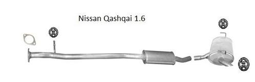 Complete uitlaat Einddemper + Middendemper Nissan Qashqai 1., Auto-onderdelen, Uitlaatsystemen, Nieuw, Verzenden
