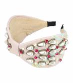 Haarband Diadeem Statement Parel Kralen Fantasie 8cm Roze, Nieuw