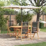 vidaXL 5-delige tuinset - zwart van acaciahout en poly riet, Tuin en Terras, Verzenden, Nieuw, Tuinset