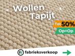 Natuurlijk wollen tapijt tot 50% korting! Op=Op, Huis en Inrichting, Stoffering | Tapijten en Kleden, Ophalen, Vierkant, 200 cm of meer