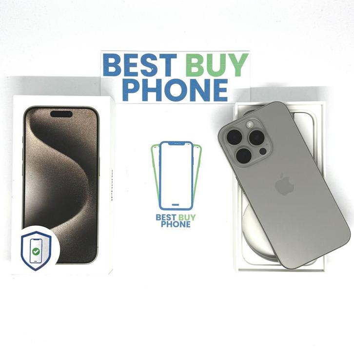 iPhone 15 Pro 512GB naturel /krasvrij /100% batt /garantie, Telecommunicatie, Mobiele telefoons | Apple iPhone, Zonder abonnement