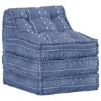 vidaXL Poef modulair stof indigo, Huis en Inrichting, Woonaccessoires | Kussens, Verzenden, Nieuw, Blauw