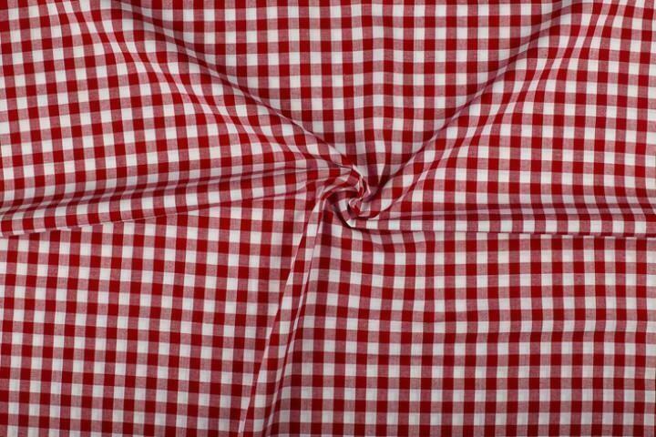 Boerenbont stof rood wit geruit - 10mm geruit, Hobby en Vrije tijd, Stoffen en Lappen, 120 cm of meer, 200 cm of meer, Rood, Nieuw