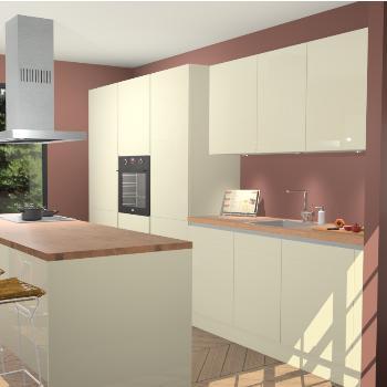 Magnolia Hoogglans Greeploze keuken Straatsburg 50323, Huis en Inrichting, Keuken | Complete keukens, Verzenden