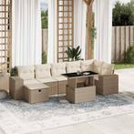 vidaXL 8-delige Loungeset met kussens poly rattan beige, Verzenden, Nieuw, Rotan, Loungeset