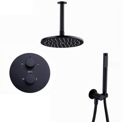 Florence Showerset Milaan Rond 8 Inch Plafond Zwart, Doe-het-zelf en Verbouw, Sanitair, Ophalen of Verzenden