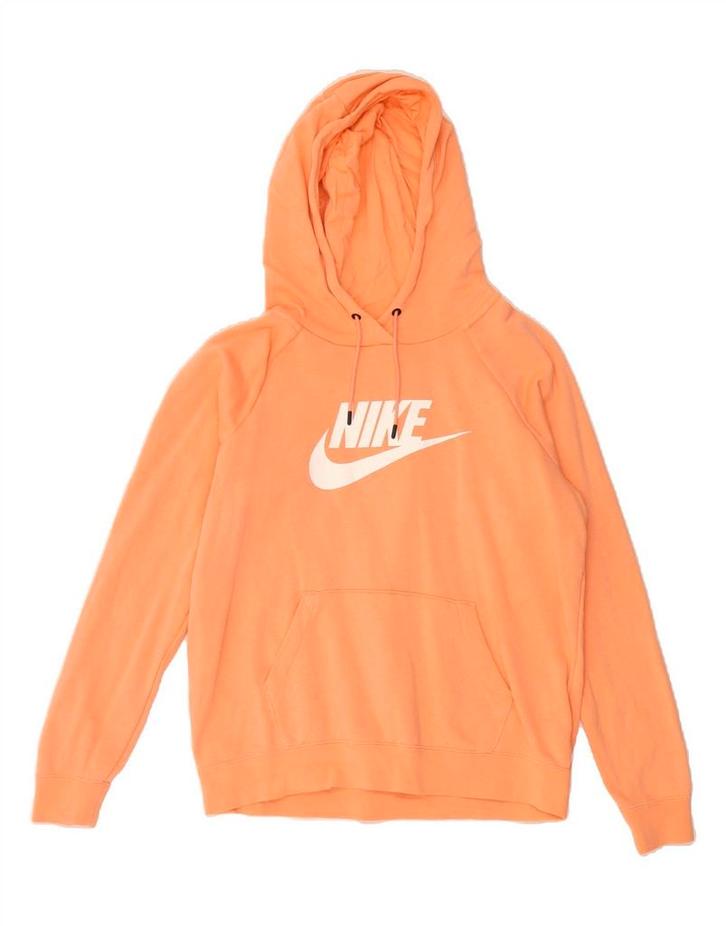 NIKE Womens Graphic Hoodie Jumper UK 14 Medium Orange Cotton, Kleding | Dames, Truien en Vesten, Verzenden