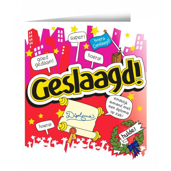 Geslaagd wenskaart cartoon, Kleding | Dames, Carnavalskleding en Feestkleding, Nieuw, Ophalen of Verzenden