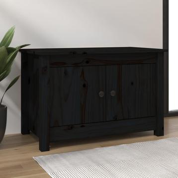 vidaXL Schoenenkast 70x38x45,5 cm massief grenenhout zwart beschikbaar voor biedingen