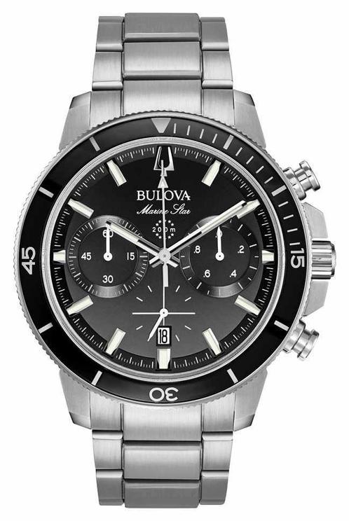 Bulova 96B272 Marine Star Chronograaf herenhorloge 45 mm, Sieraden, Tassen en Uiterlijk, Horloges | Heren, Staal, Nieuw, Staal