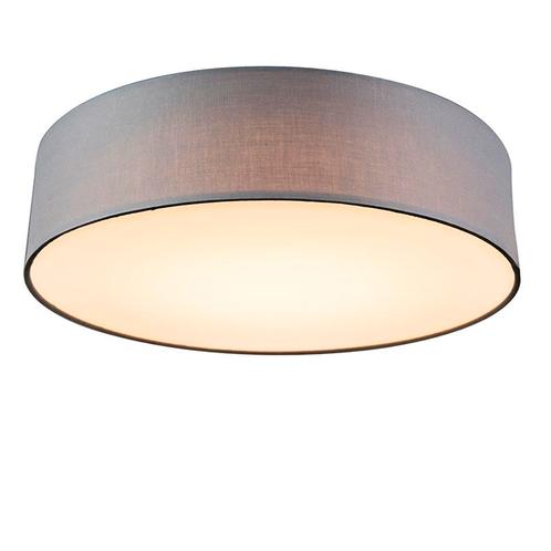 Plafondlamp grijs 40 cm incl. LED - Drum LED, Huis en Inrichting, Lampen | Plafondlampen, Nieuw, Overige materialen