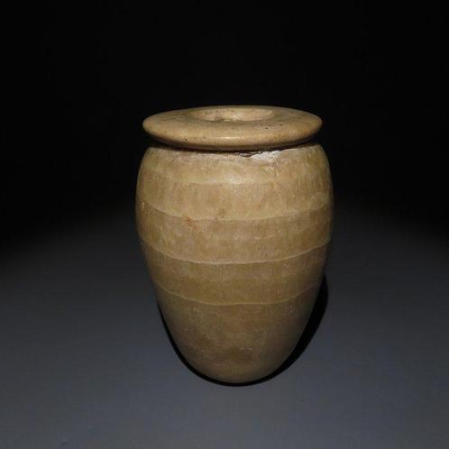 Oud-Egyptisch Albast Vaasje. Laat Periode, 664 - 332 v.Chr., Verzamelen, Mineralen en Fossielen