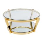 *WOONWINKEL* Kare Design Monocolo Gold Gouden Salontafel Ron, Huis en Inrichting, Tafels | Salontafels, Verzenden, Nieuw