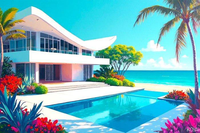 KOYA (1967) - 60s House on the Beach Toile 1/1 XL, Antiek en Kunst, Kunst | Designobjecten