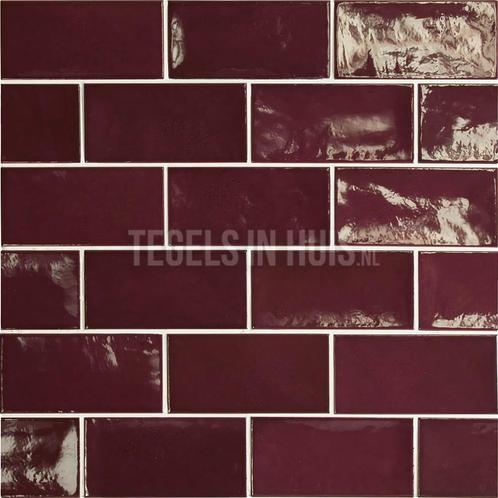 Handvorm wandtegel 6,5x13 bordeaux rood soft glans, Doe-het-zelf en Verbouw, Tegels, Wandtegels, Nieuw, 10 m² of meer, Ophalen of Verzenden