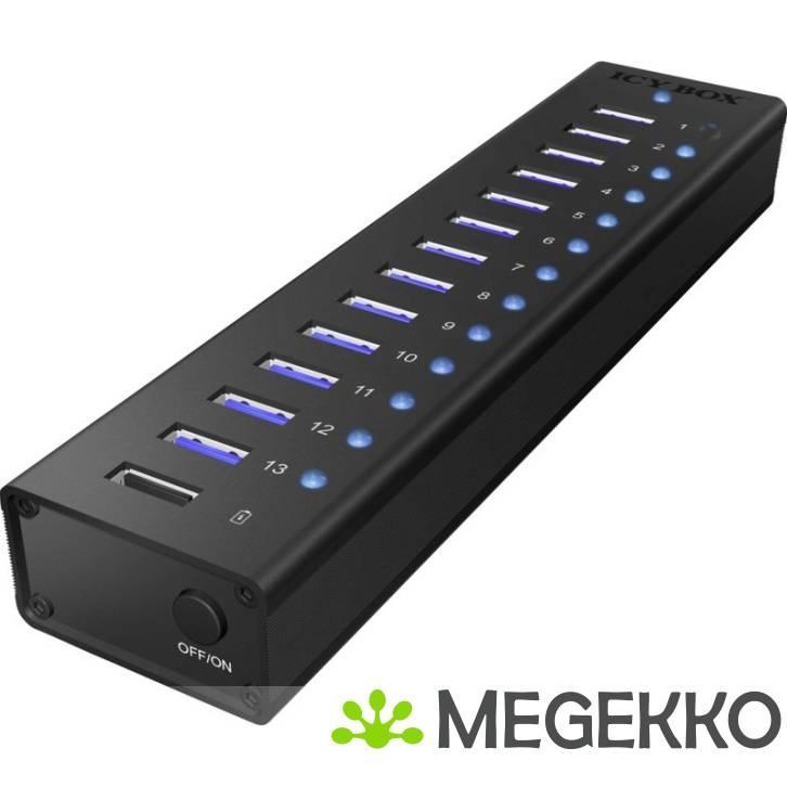 ICY BOX IB-AC6113 13-Port USB 3.0 Hub, Computers en Software, USB Sticks, Nieuw, Verzenden