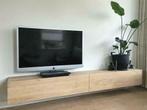 Tv-meubel | zwevend | eiken kast | 2 laden | 250x35 Maatwerk, Nieuw, Minder dan 100 cm, 25 tot 50 cm, 200 cm of meer