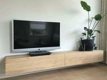 Tv-meubel | zwevend | eiken kast | 2 laden | 250x35 Maatwerk beschikbaar voor biedingen