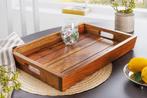 Decoratief dienblad MAKASSAR 45 cm massief houten, Huis en Inrichting, Woonaccessoires | Overige, Ophalen of Verzenden, Nieuw