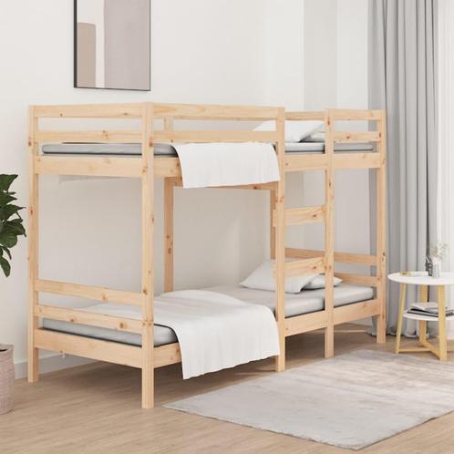 vidaXL Stapelbedframe zonder matras massief grenenhout, Huis en Inrichting, Slaapkamer | Bedden, 90 cm, 190 cm of minder, Bruin