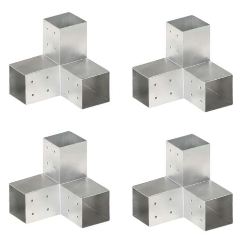 vidaXL Paalverbindingen 4 st Y-vorm 81x81 mm gegalvaniseerd, Tuin en Terras, Palen, Balken en Planken, Nieuw, Verzenden