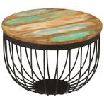 vidaXL Salontafel Ø 50x35 cm massief gerecycled hout en, 50 tot 100 cm, Verzenden, Nieuw, 50 tot 100 cm